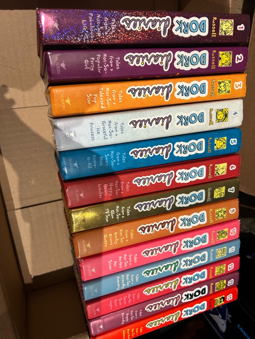Dork Diaries Hardcover Book Lot - Colorful Rainbow Spines